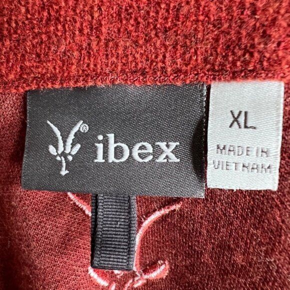 Ibex Merino Wool Half Zip Burnt Orange Mens Sweater Sweatshirt XL - Picture 4 of 4
